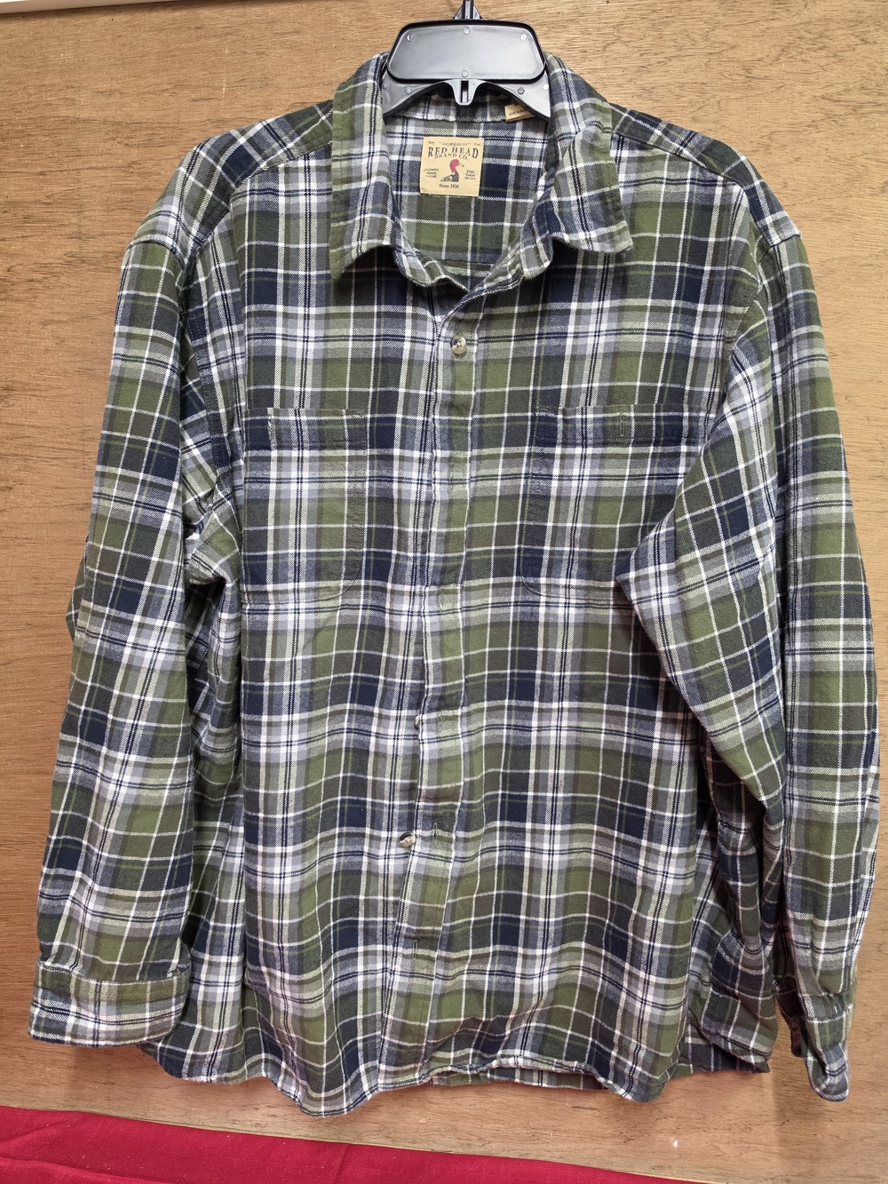 Mens Redhead Green Plaid Button Up Flannel Shirt 2XL